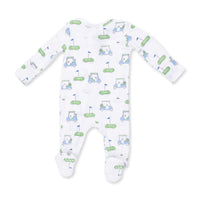 Golf Carts Blue - 2 Way Zipper Footie