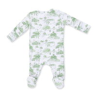 Golf Toile Green - 2 Way Zipper Footie
