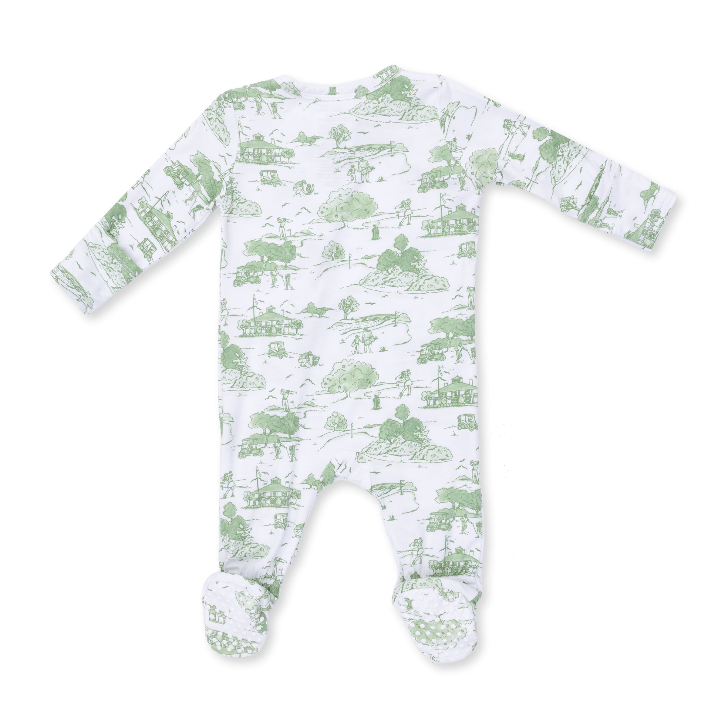 Golf Toile Green - 2 Way Zipper Footie