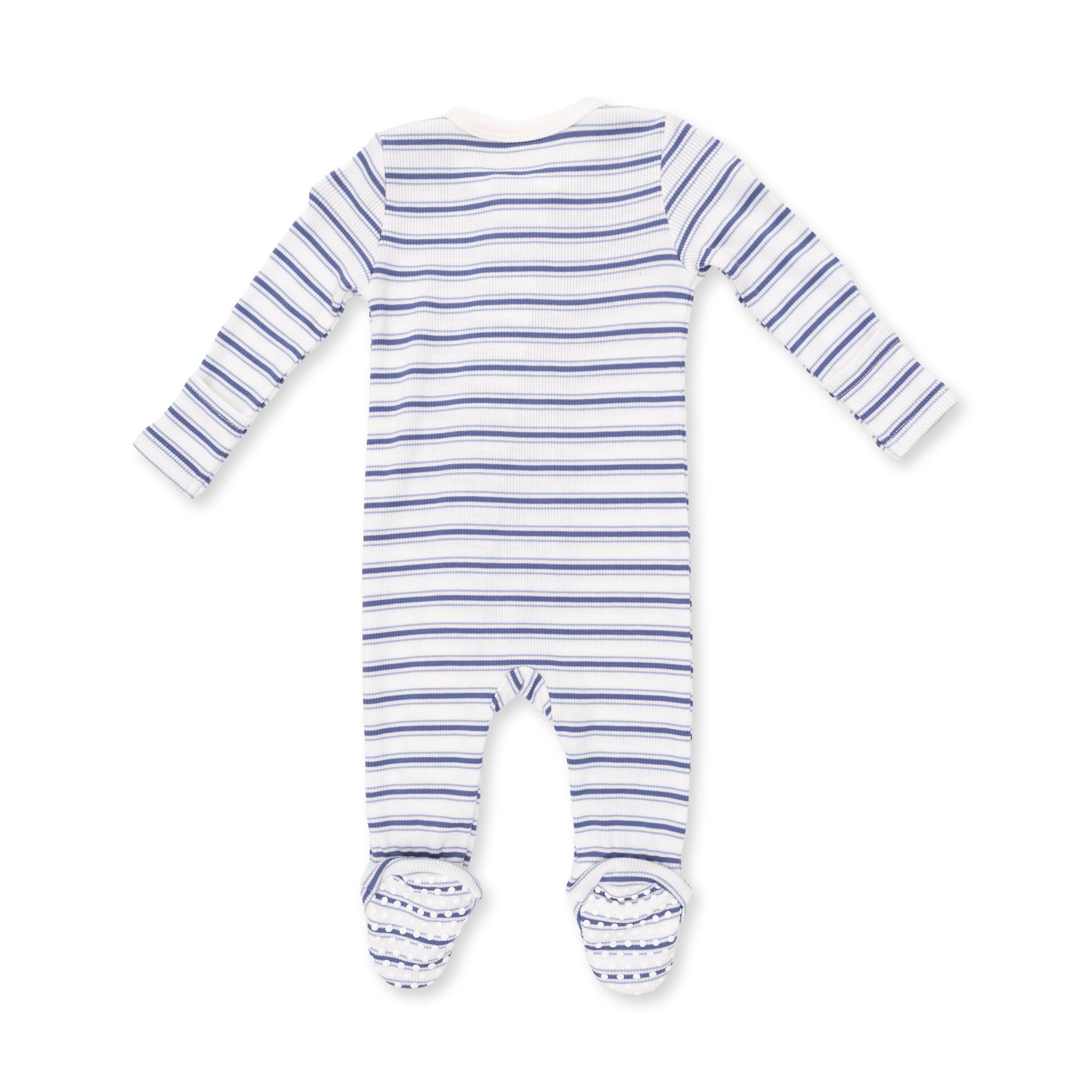 Vintage Stripe Blue - 2 Way Zipper Footie