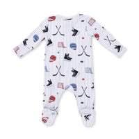 Hockey Stripe - 2 Way Zipper Footie