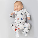 Hockey Stripe - 2 Way Zipper Footie