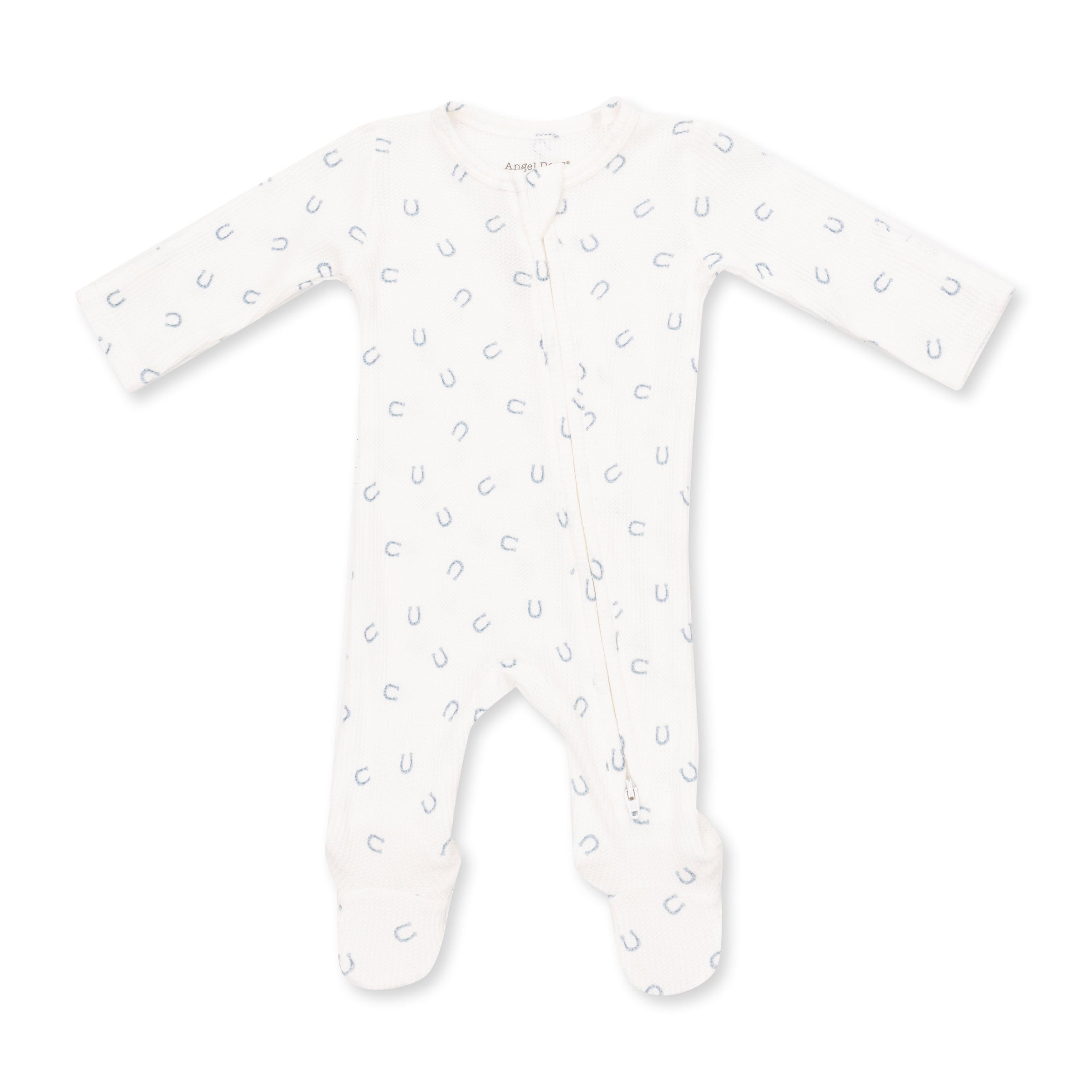 Little Horseshoes Blue - 2 Way Zipper Footie
