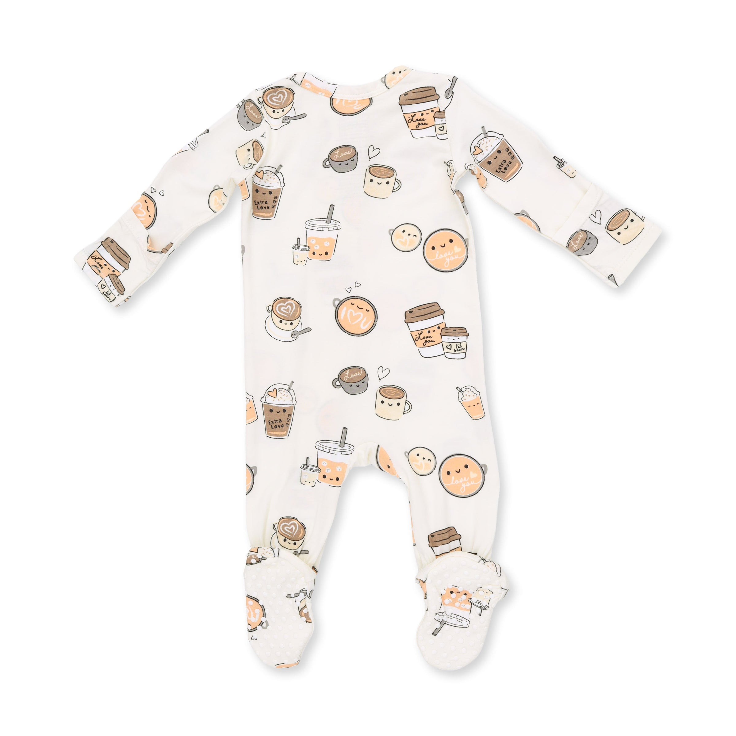 Love You A Latte - 2 Way Zipper Footie