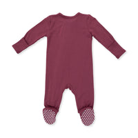 Solid Oxblood Red - 2 Way Zipper Footie
