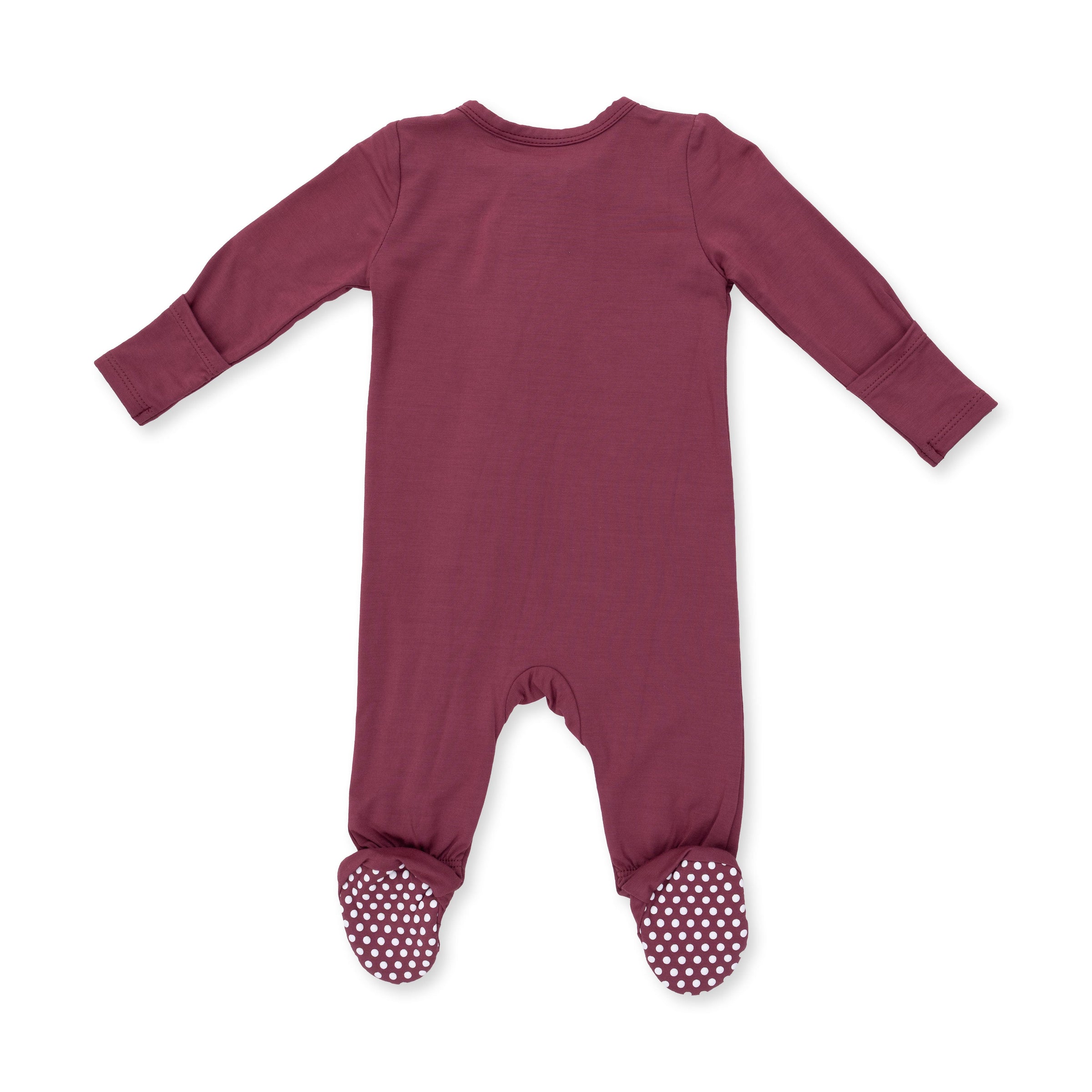 Solid Oxblood Red - 2 Way Zipper Footie