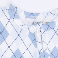 Blue Argyle - 2 Way Zipper Footie
