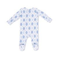 Blue Argyle - 2 Way Zipper Footie