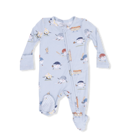 Baseballs Playing Baseball - 2 Way Zipper Footie