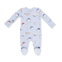 Baseballs Playing Baseball - 2 Way Zipper Footie