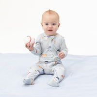 Baseballs Playing Baseball - 2 Way Zipper Footie