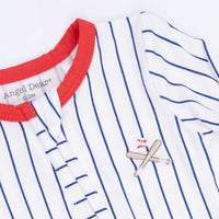 Baseball Stripe - 2 Way Zipper Footie