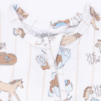 Cowboy Nursery -  2 Way Zipper Footie, Bandana Bib, & Swaddle Blanket Set