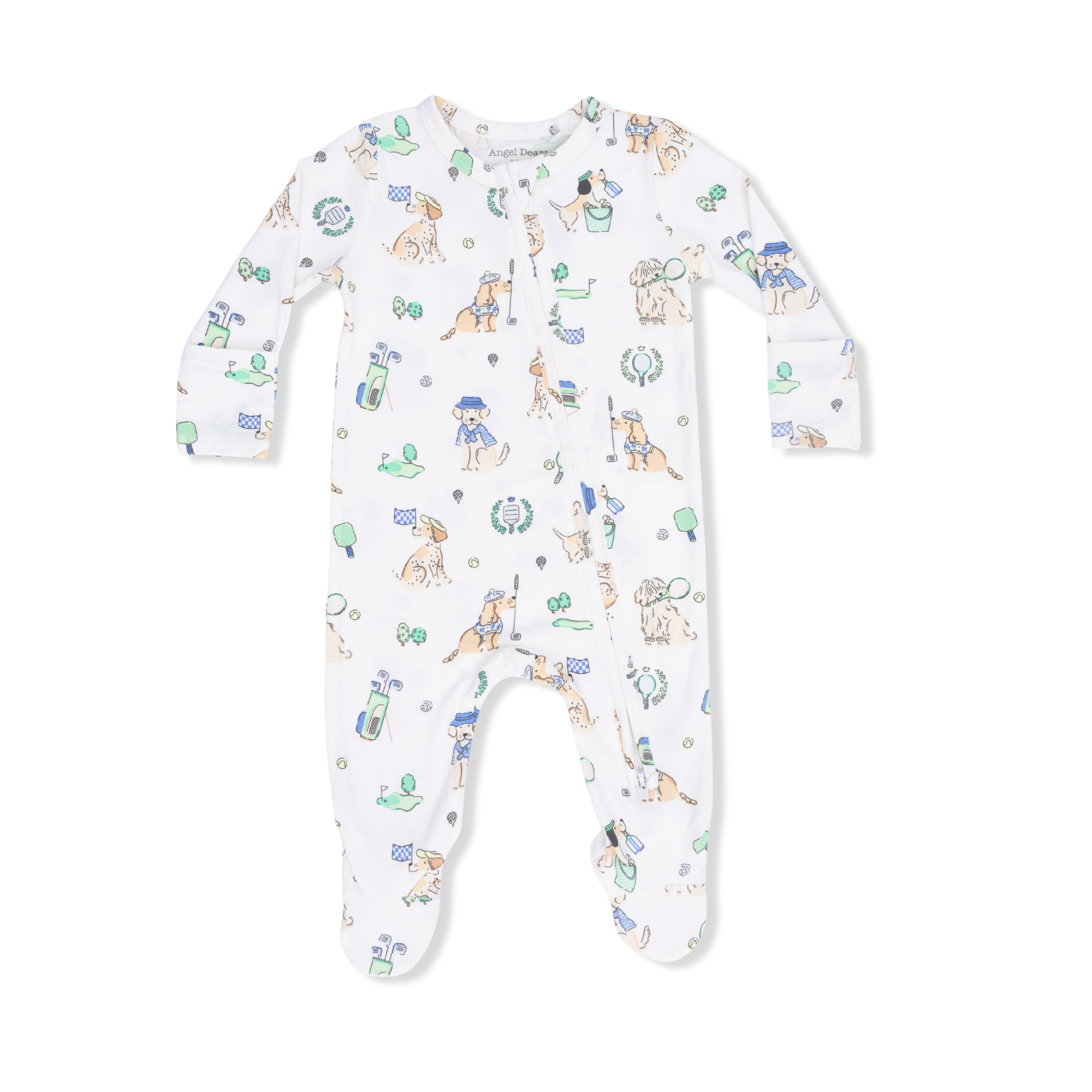 Country Club Dogs Neutral - 2 Way Zipper Footie
