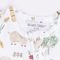 Cute Farm Animals Uni - 2 Way Zipper Footie, Swaddle  & Bandana Bib Set