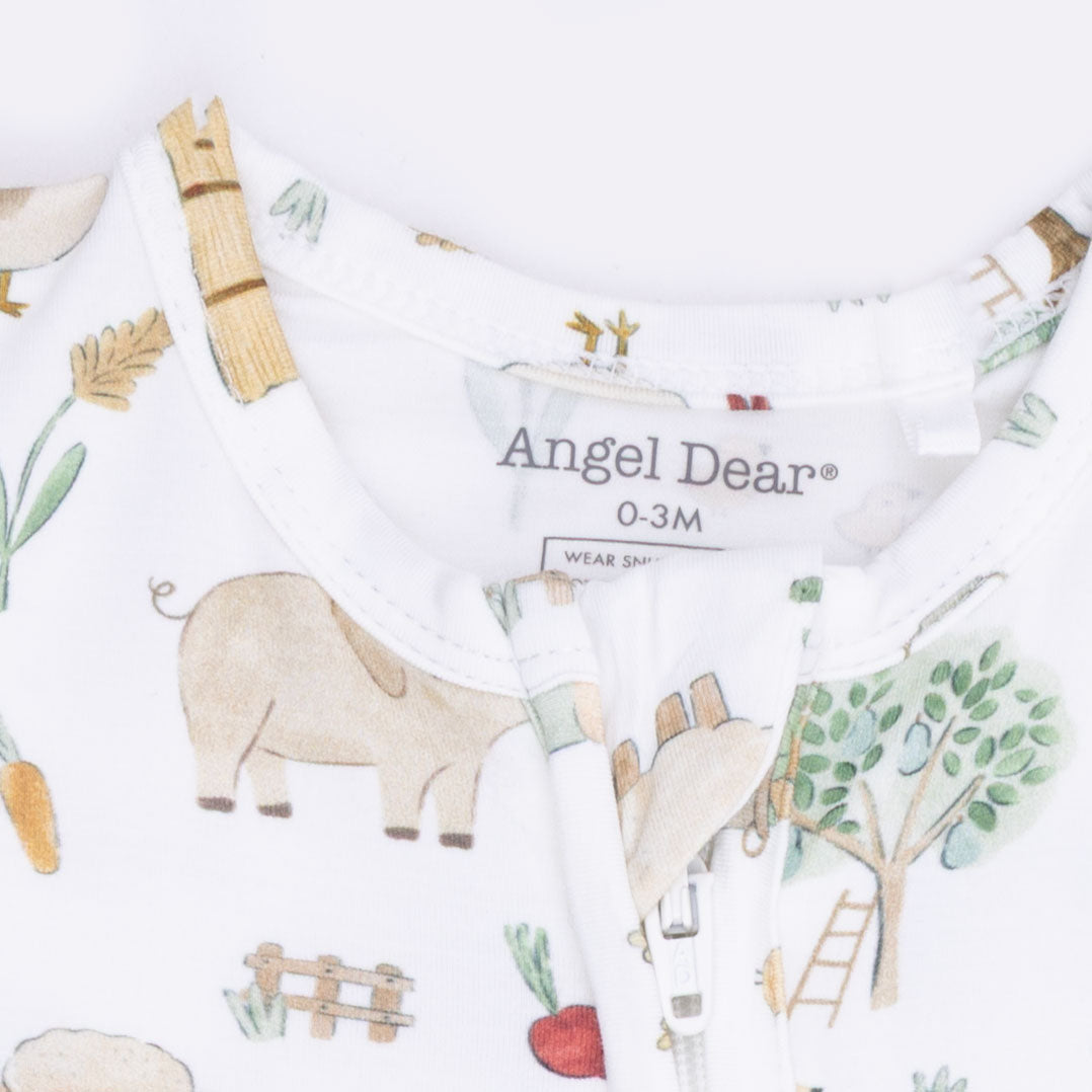 Cute Farm Animals Uni - 2 Way Zipper Footie, Swaddle  & Bandana Bib Set