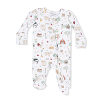 Cute Farm Animals Uni - 2 Way Zipper Footie