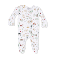 Cute Farm Animals Uni - 2 Way Zipper Footie