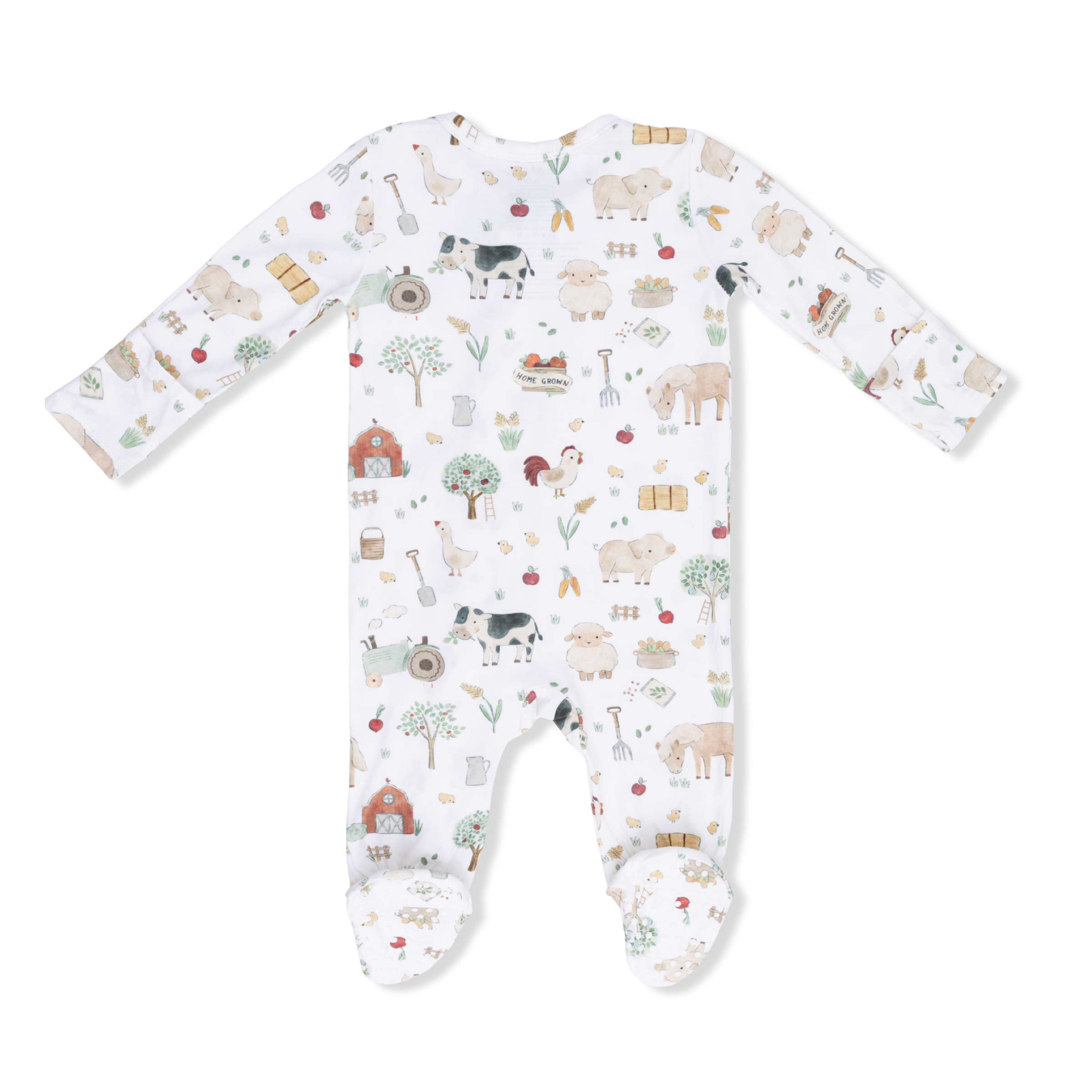 Cute Farm Animals Uni - 2 Way Zipper Footie, Swaddle  & Bandana Bib Set