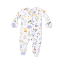 Camping Blue - 2 Way Zipper Footie