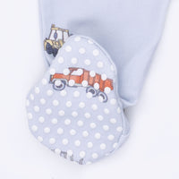 Construction Vehicles - 2 Way Zipper Footie