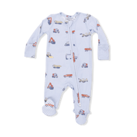 Construction Vehicles - 2 Way Zipper Footie