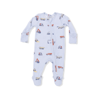 Construction Vehicles - 2 Way Zipper Footie