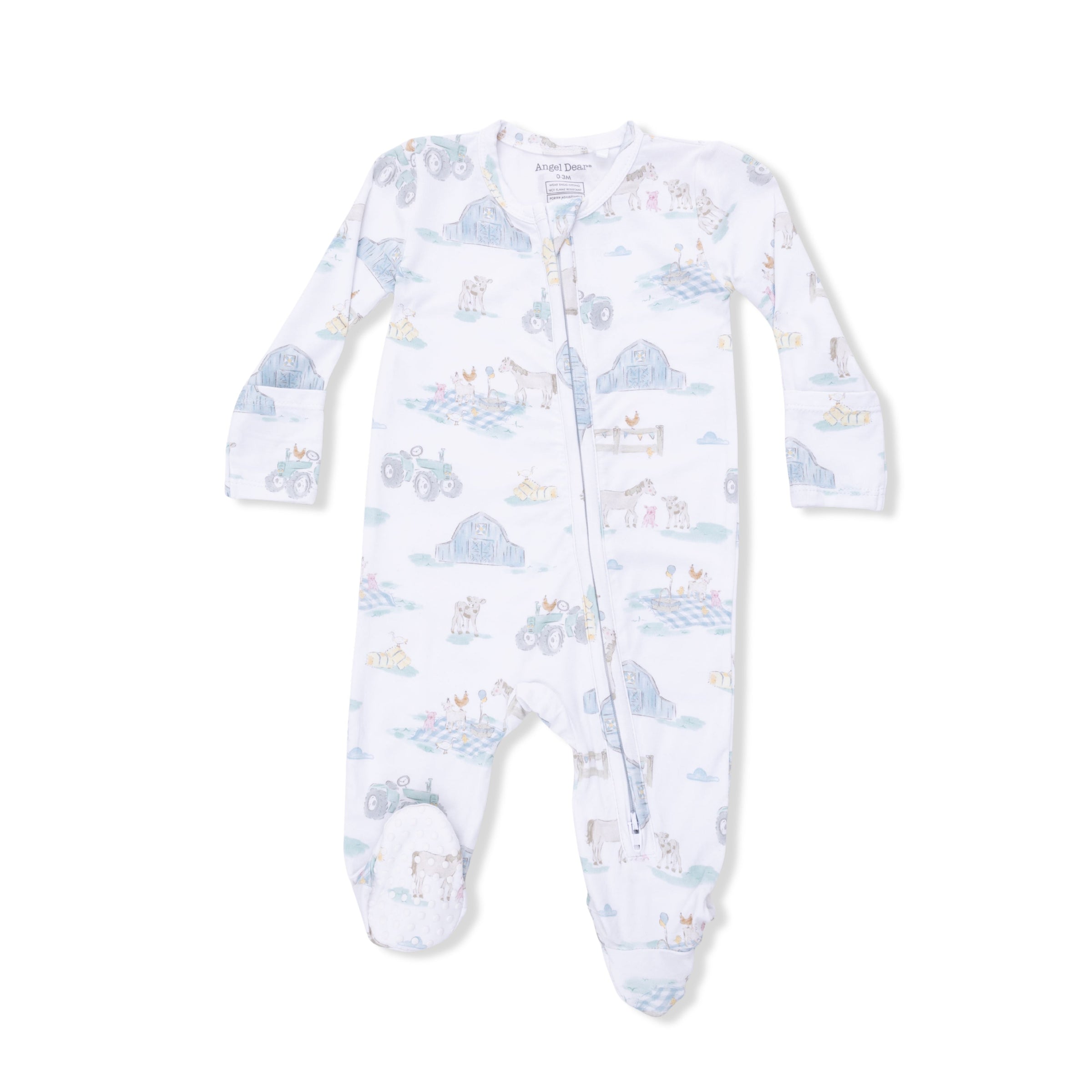 Farm Animal Party - 2 Way Zipper Footie