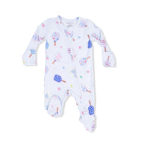 Floral Pickleball - 2 Way Zipper Footie