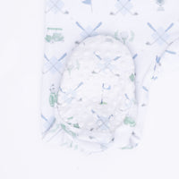 Golf Trellis Blue - 2 Way Zipper Footie