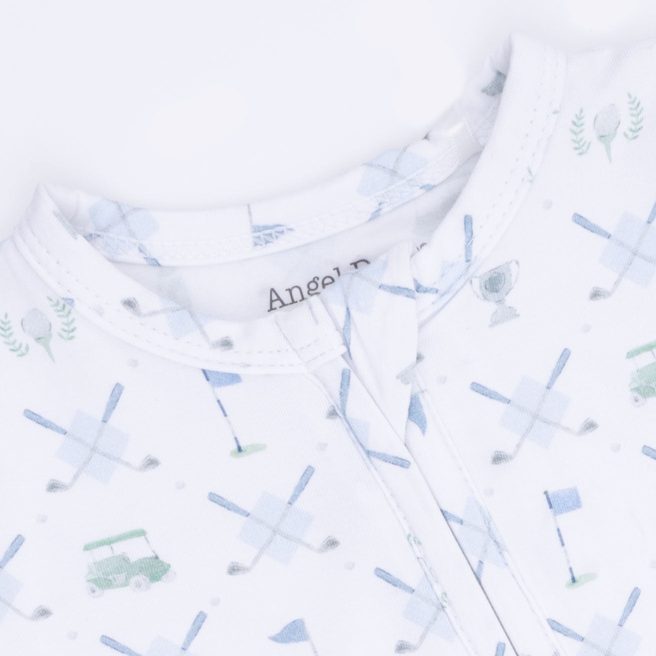 Golf Trellis Blue - 2 Way Zipper Footie & Swaddle Blanket