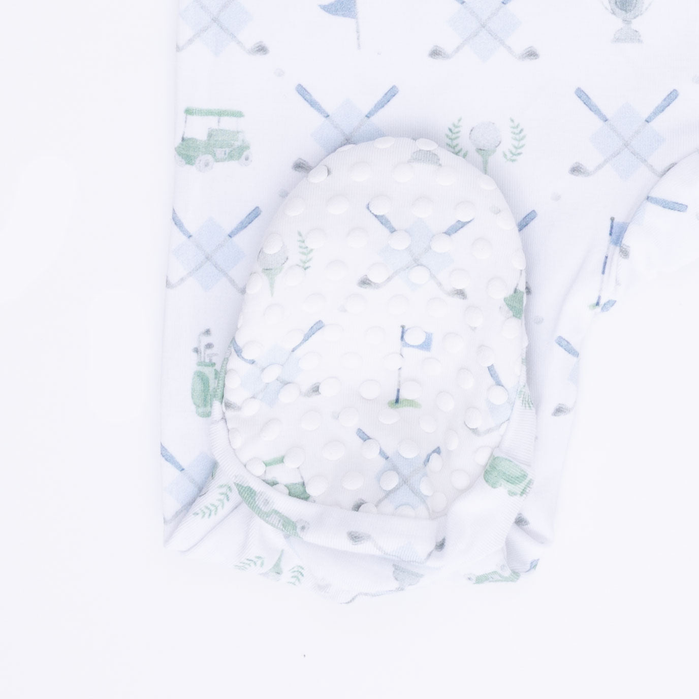 Golf Trellis Blue - 2 Way Zipper Footie & Swaddle Blanket