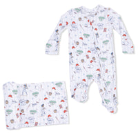Home Run Baseball - 2 Way Zipper Footie & Swaddle