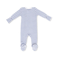 Navy Stripe - 2 Way Zipper Footie
