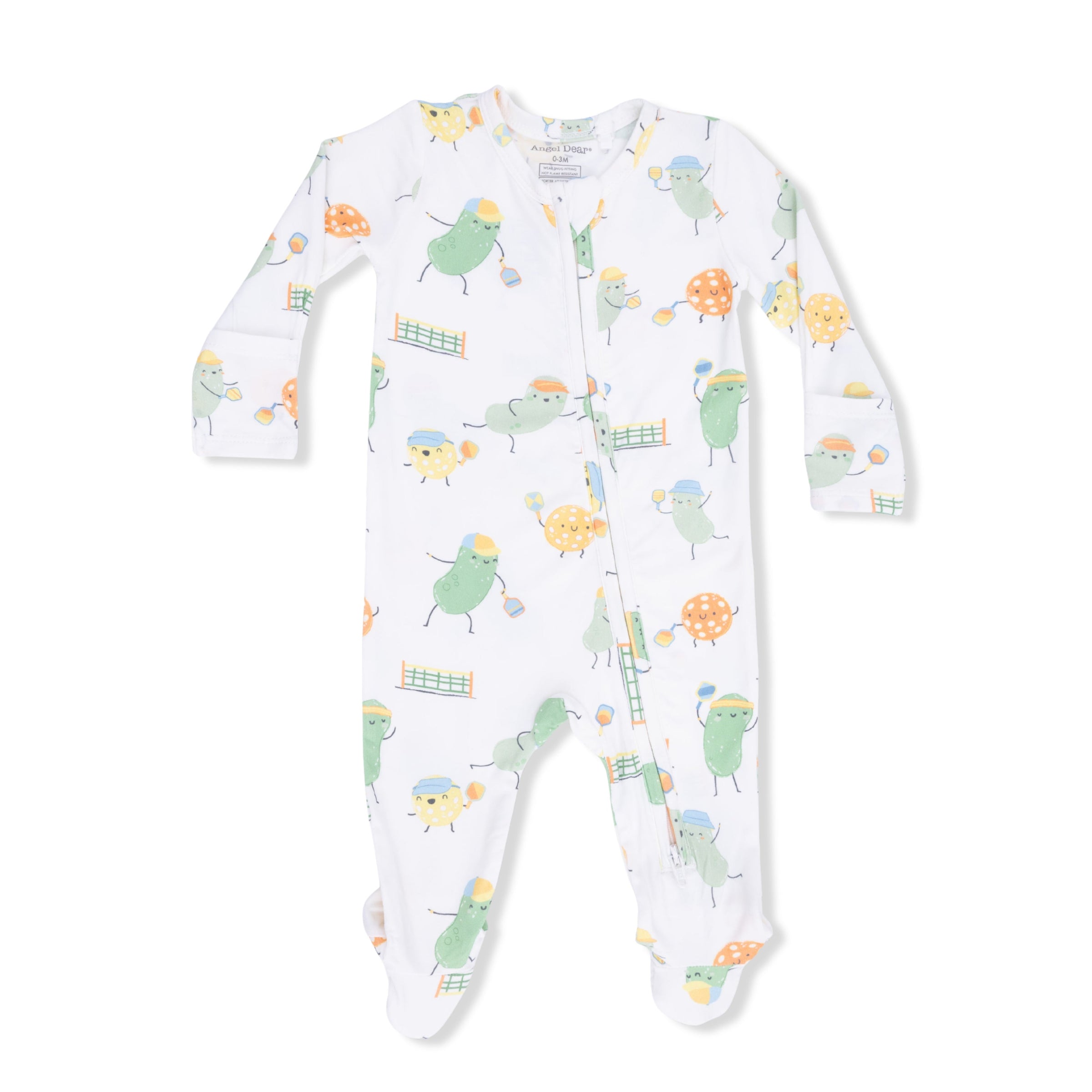 Pickles Playing Pickleball - 2 Way Zipper Footie