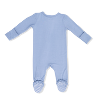 Solid Blue Fog - 2 Way Zipper Footie