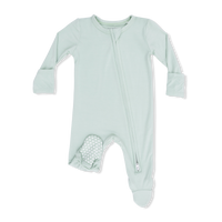 Solid Cameo Green - 2 Way Zipper Footie
