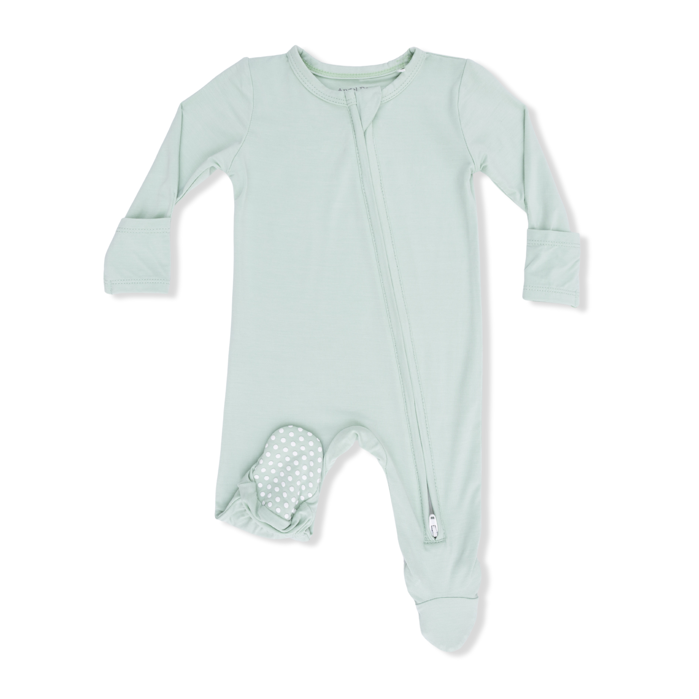 Solid Cameo Green - 2 Way Zipper Footie