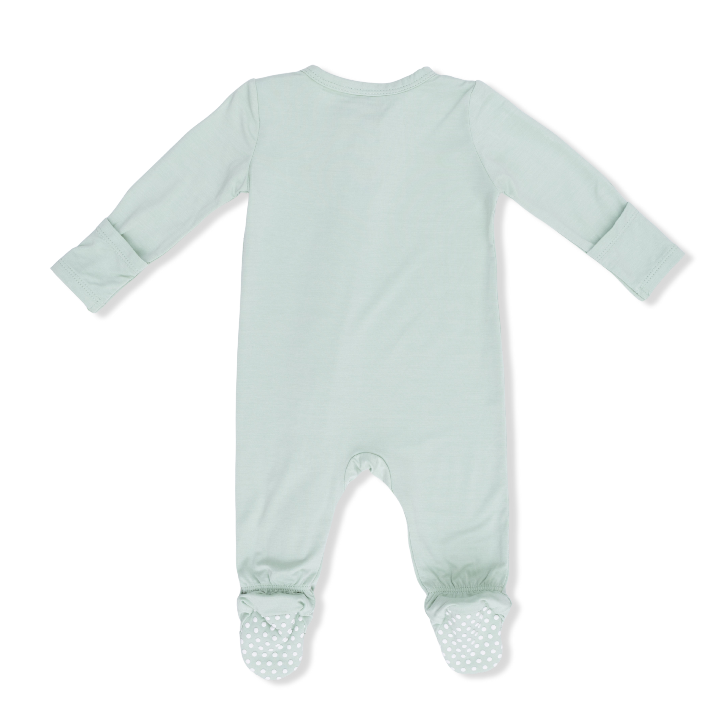 Solid Cameo Green - 2 Way Zipper Footie