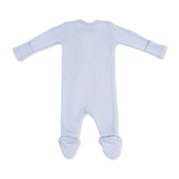 Solid Niagara Mist Rib - 2 Way Zipper Footie