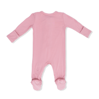 Solid Rose Elegance - 2 Way Zipper Footie