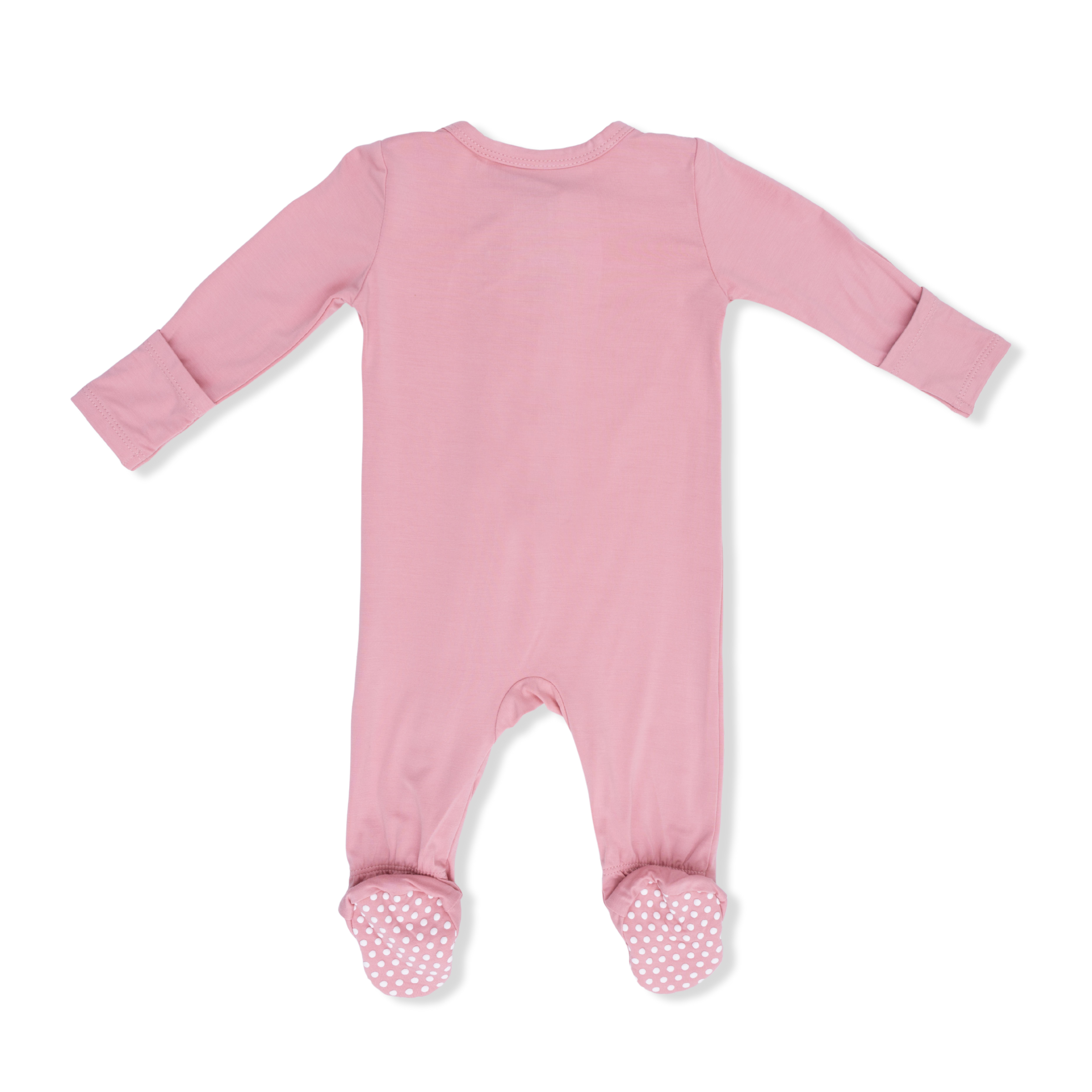 Solid Rose Elegance - 2 Way Zipper Footie