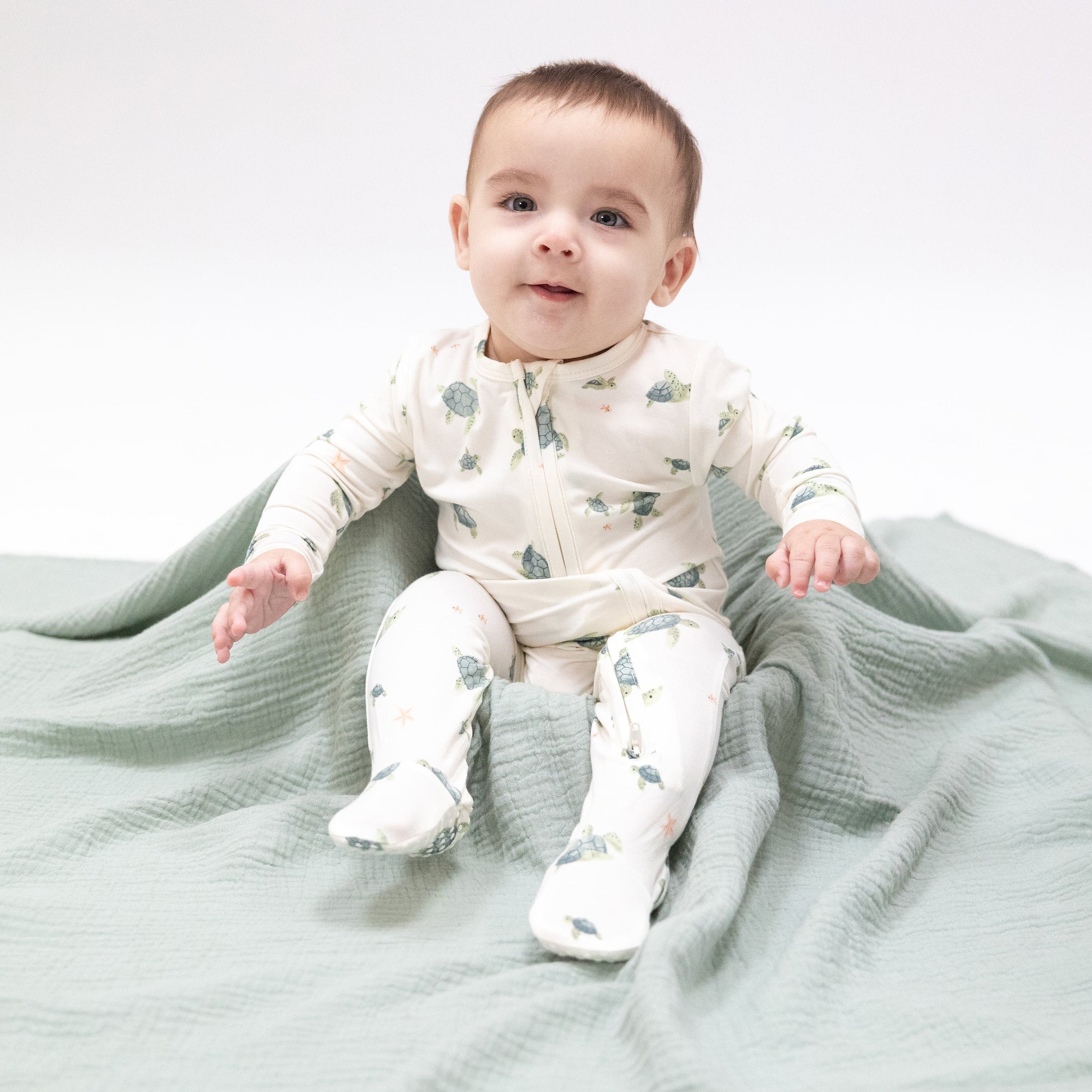 Sea Turtles - 2 Way Zipper Footie