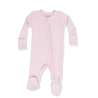 Solid Veiled Pink - 2 Way Zipper Footie