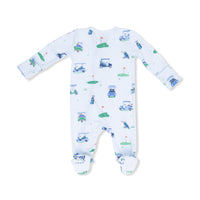 Vintage Golf Carts Blue - 2 Way Zipper Footie