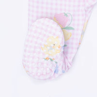 Vintage Spring Ducklings Pink - 2 Way Zipper Footie