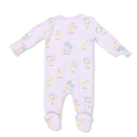 Vintage Spring Ducklings Pink - 2 Way Zipper Footie