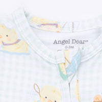 Vintage Spring Ducklings Green - 2 Way Zipper Footie