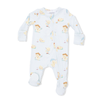 Vintage Spring Ducklings Green - 2 Way Zipper Footie