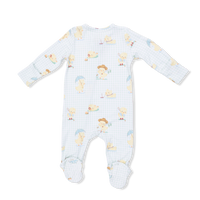Vintage Spring Ducklings Green - 2 Way Zipper Footie